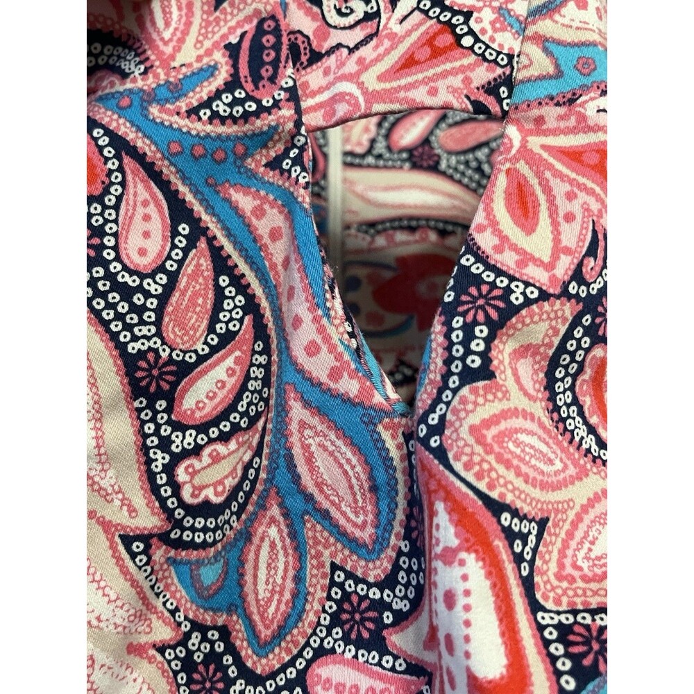 NINE WEST Pink Multicolor Paisley Poplin Keyhole Sheath Dress Size 10 - Picture 11 of 16